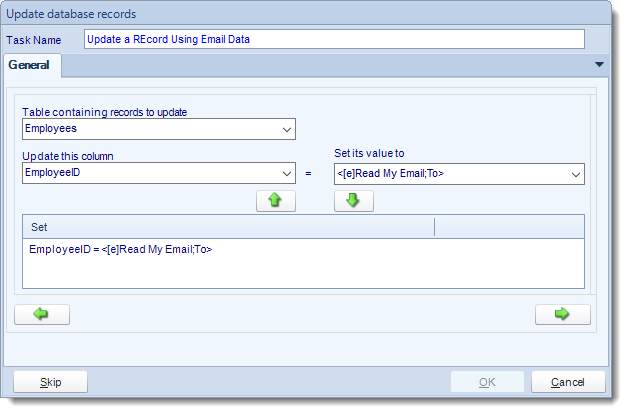 MS Access. Update database record tasks in MARS