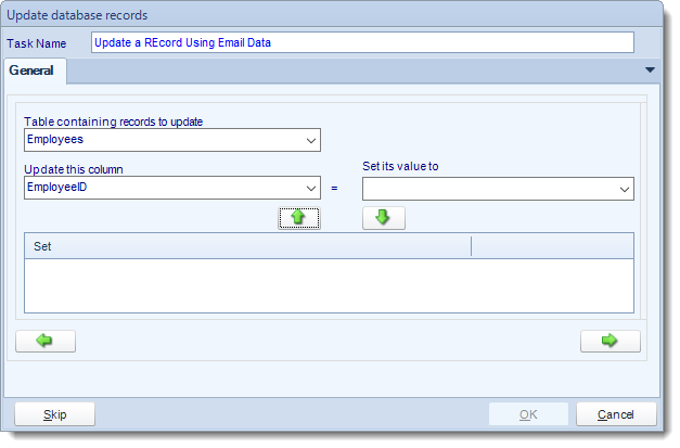 MS Access. Update database record tasks in MARS