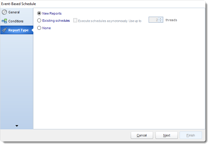 MS Access. Report Type Wizard in Event Based Schedule in MARS