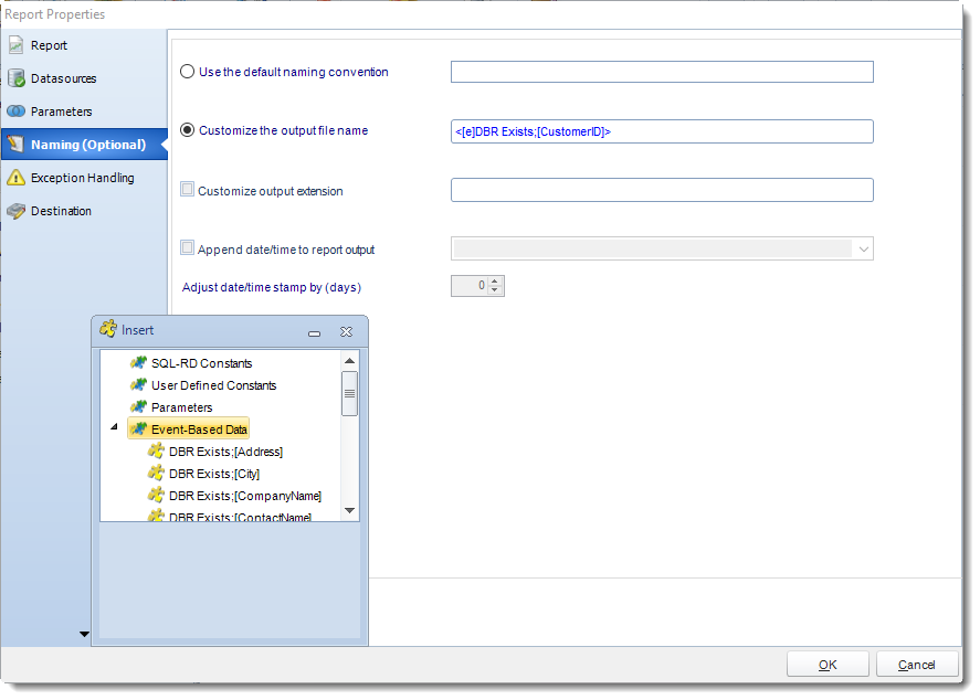 New SSRS Report Properties Wizard in Event Based Schedules in SQL-RD