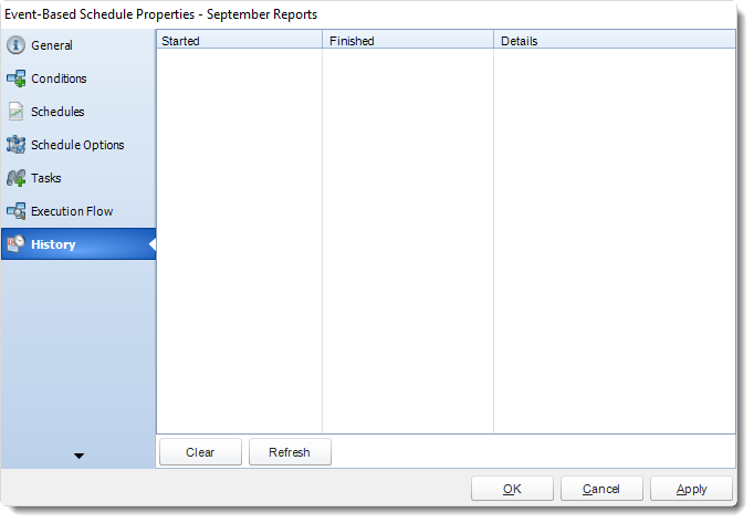 MS Access: Event Based Schedule Properties in MARS.