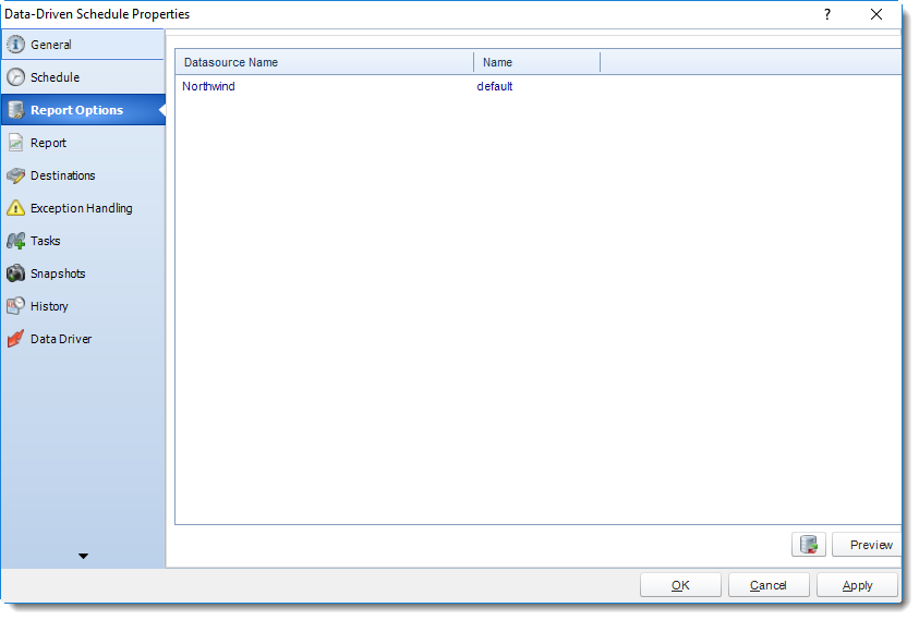 SSRS. Data Driven Schedule Properties Wizard in SQL-RD.