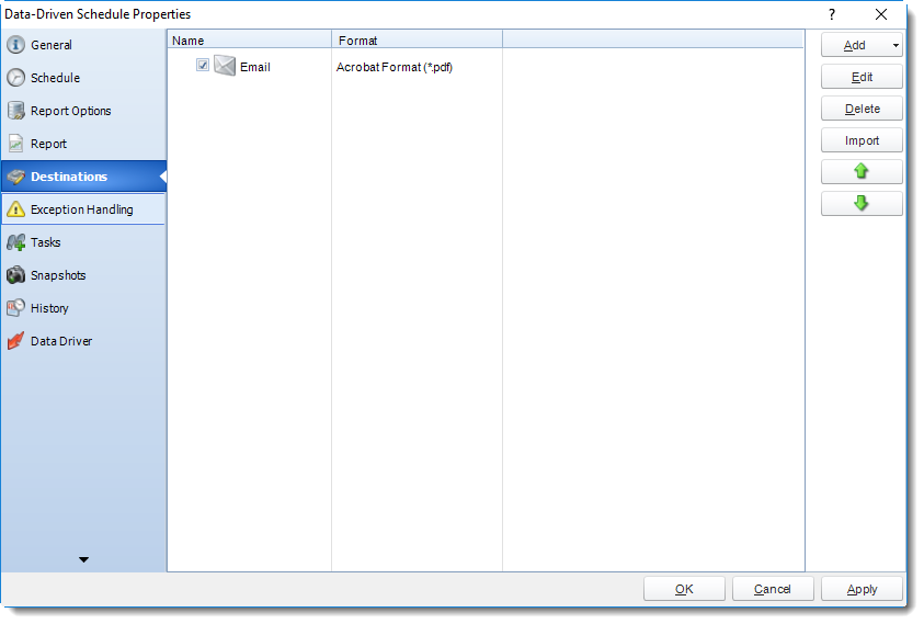 SSRS. Data Driven Schedule Properties Wizard in SQL-RD.