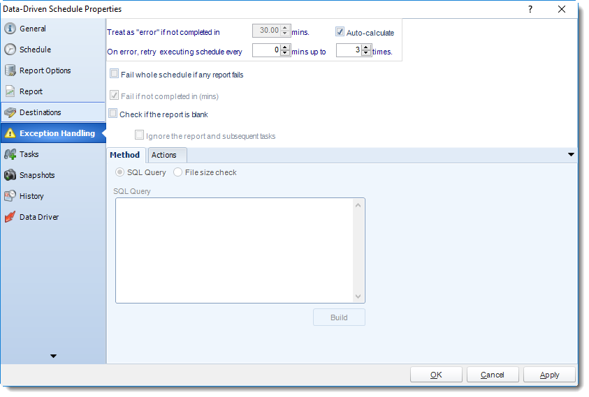 SSRS. Data Driven Schedule Properties Wizard in SQL-RD.