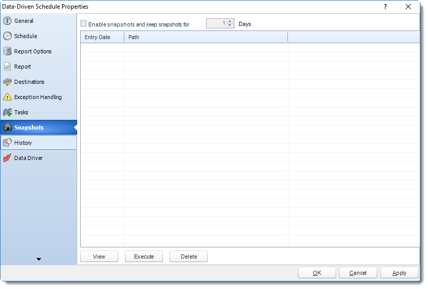 SSRS. Data Driven Schedule Properties Wizard in SQL-RD.