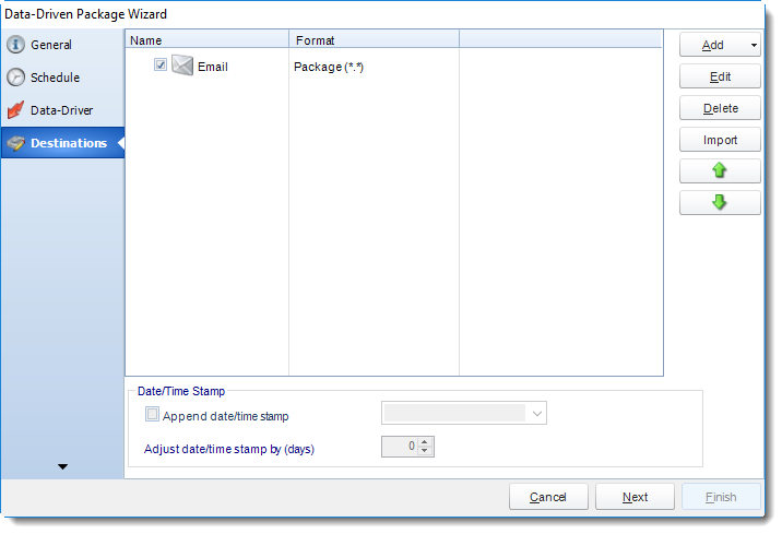 SSRS. Destinations Wizard in Data Driven Package in SQL-RD.