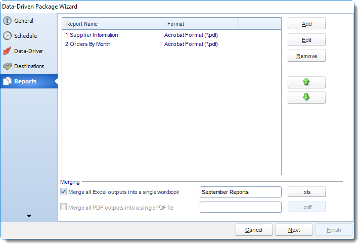 SSRS. Reports Wizard in Data Driven Package in SQL-RD.