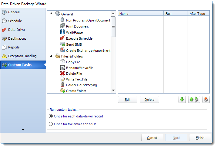 SSRS. Exception Handling Wizard in Data Driven Package in SQL-RD.