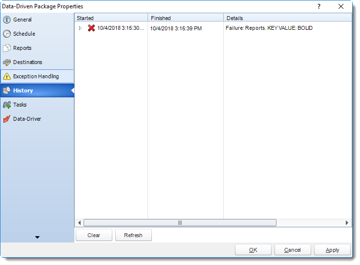 SSRS. Data Driven Packages Properties Wizard in SQL-RD.