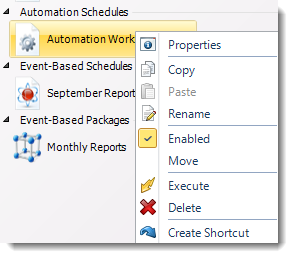 SSRS. Automation Schedule Context Menu in SQL-RD.