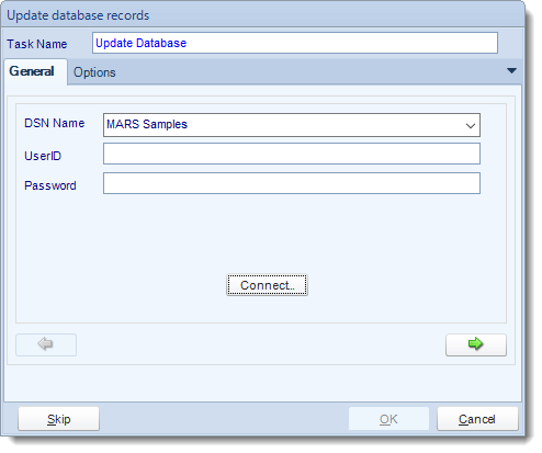MS Access. Custom Tasks: Update a record in MARS.
