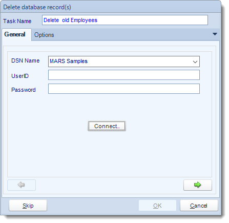 MS Access. Custom Tasks: Delete a record in MARS.