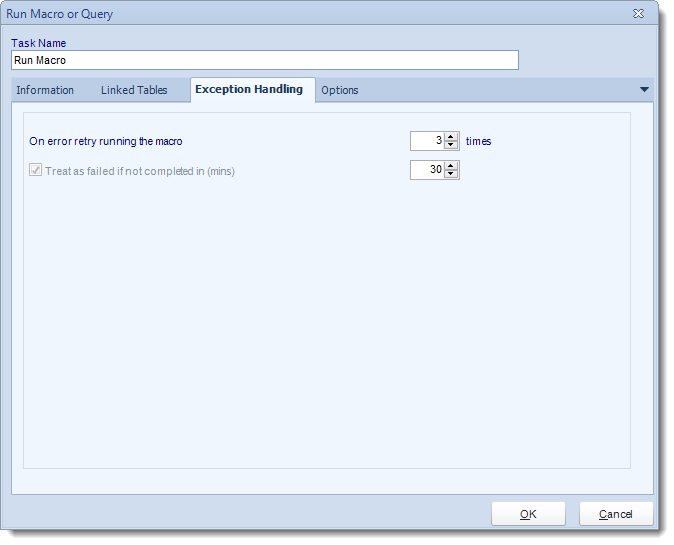 MS Access. Custom Tasks: Run Macro or Query in MARS.