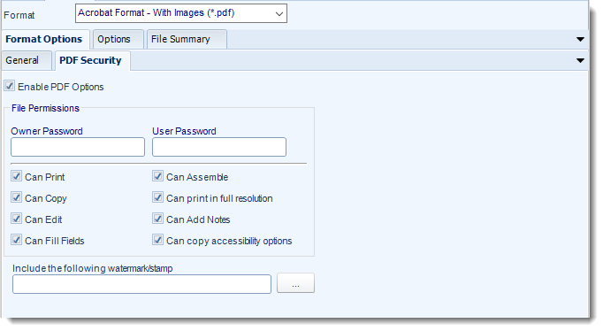MS Access: PDF output format in MARS.