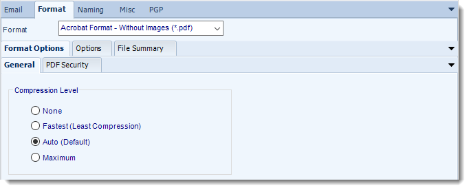 MS Access: PDF output format in MARS.