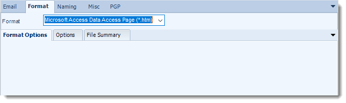 MS Access: Microsoft Access Data Access Page output formats options in MARS.