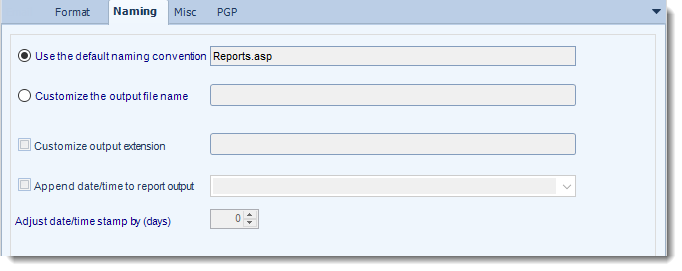 MS Access: Microsoft Active Server Pages output format options in MARS.