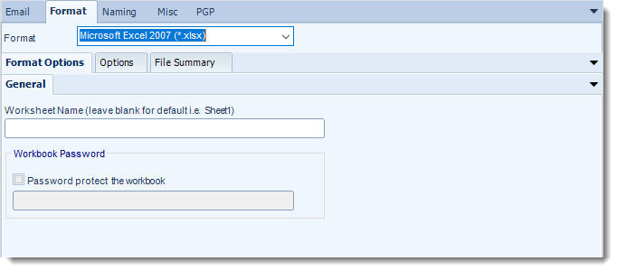 MS Access: MS Excel output formats options in MARS.