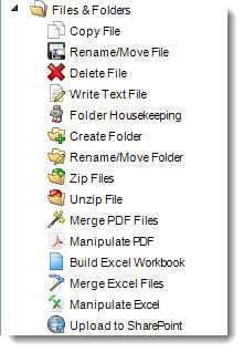 MS Access: File & Folders Tasks in MARS.