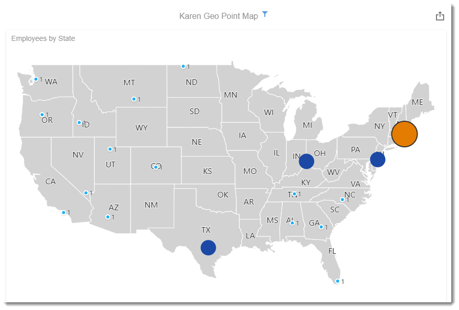 KPI's and Dashboards: Creating Geo Point Map Dashboard item in IntelliFront BI.