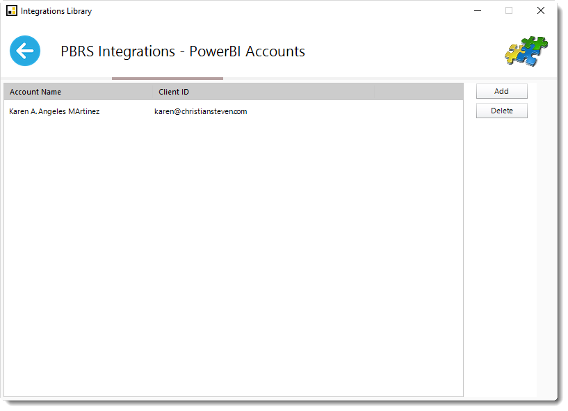 Power BI and SSRS. PBRS Integrations: Power BI Accounts in PBRS.