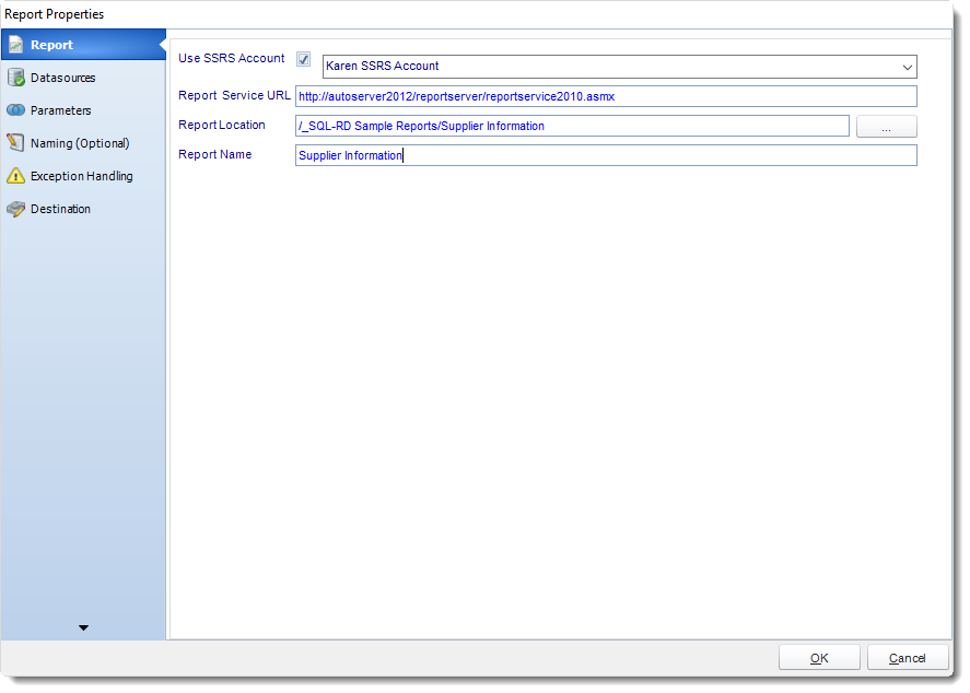 New SSRS Report Properties Wizard in Event Based Schedules in SQL-RD