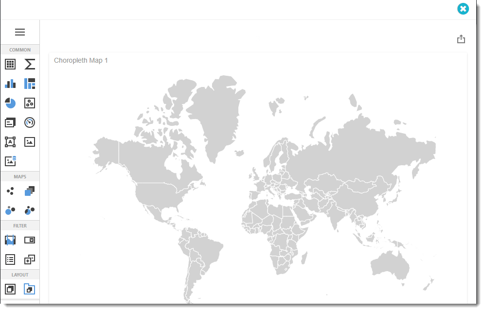 KPI's and Dashboards: Creating Choropleth Map Dashboard item in IntelliFront BI.