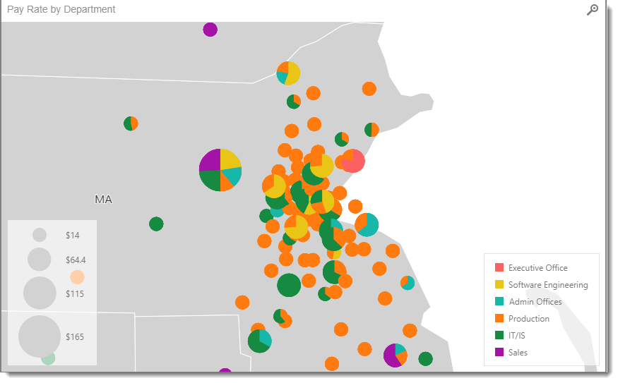 KPI's and Dashboards: Creating Pie Map Dashboard item in IntelliFront BI.