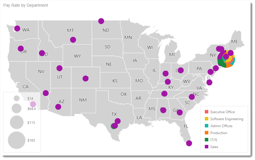 KPI's and Dashboards: Creating Pie Map Dashboard item in IntelliFront BI.