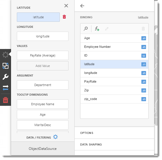 KPI's and Dashboards: Creating Pie Map Dashboard item in IntelliFront BI.