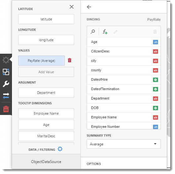 KPI's and Dashboards: Creating Pie Map Dashboard item in IntelliFront BI.