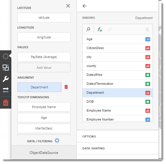 KPI's and Dashboards: Creating Pie Map Dashboard item in IntelliFront BI.