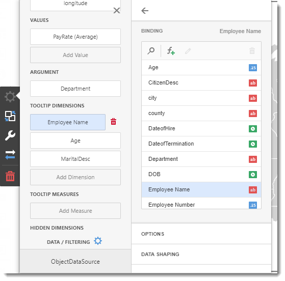 KPI's and Dashboards: Creating Pie Map Dashboard item in IntelliFront BI.