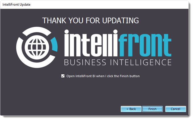 KPI's and Dashboards: Updating IntelliFront BI on your server. 