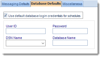 MS Access: User Default section in Options in MARS.