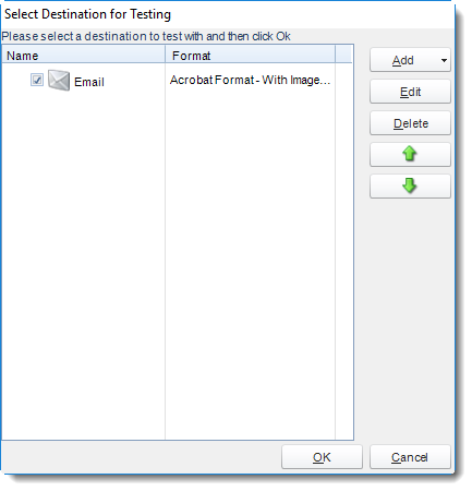 MS Access: Select Destination for Testing in MARS.