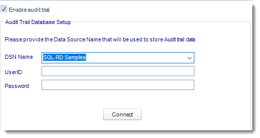 MS Access: Audit Trail in Options in MARS.