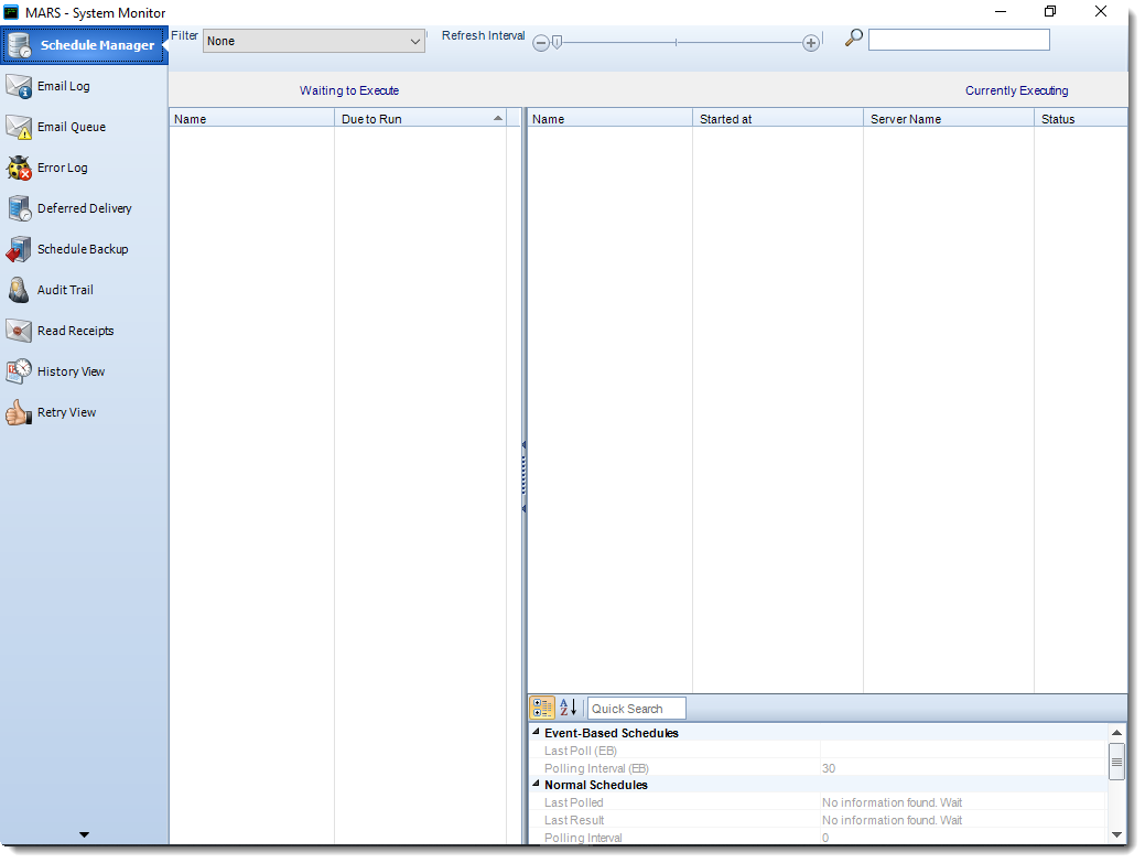 MS Access: System Monitor in MARS.