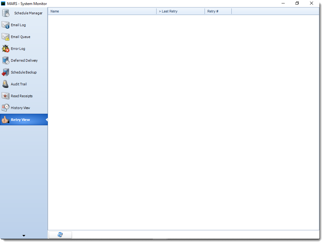 MS Access: Retry View in System Monitor in MARS.
