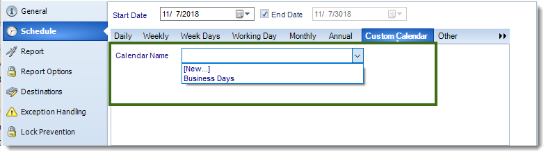 MS Access: Using Custom Calendars in MARS.