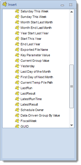 MS Access: Insert Constants Menu in MARS.