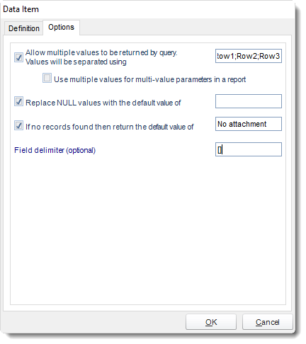MS Access: Data Items in MARS.