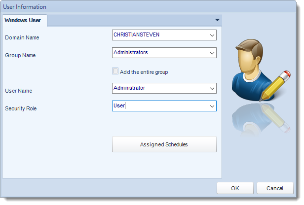 MS Access: User Manager in MARS.