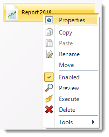 MS Access: Single Report Schedule Context Menu in MARS.