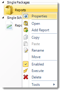 MS Access: Package Report Schedule Context Menu in MARS.