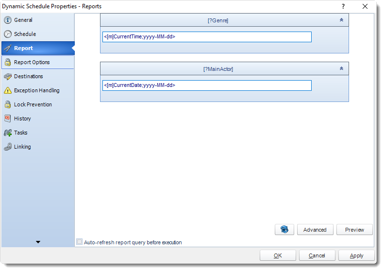 MS Access: Dynamic Schedule Properties in MARS.