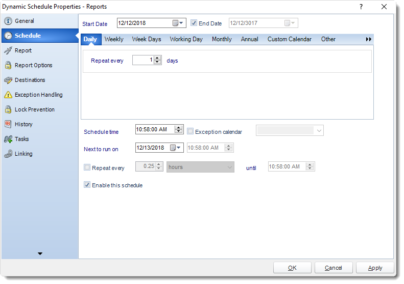 MS Access: Dynamic Schedule Properties in MARS.