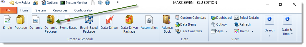 MS Access: MARS Home Menu