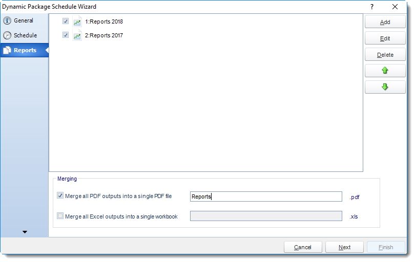 MS Access: Reports Wizard in Dynamic Package in MARS.