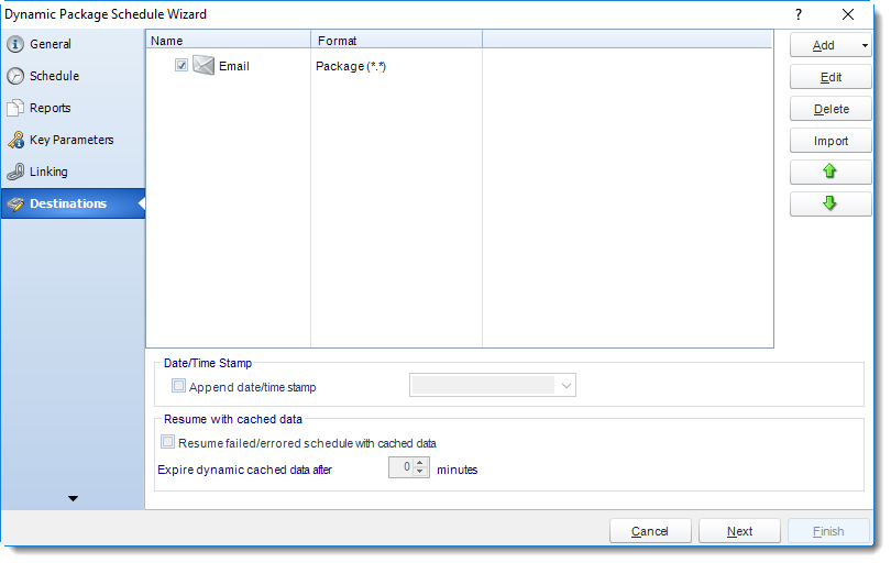 MS Access: Destination Wizard in Dynamic Package in MARS.